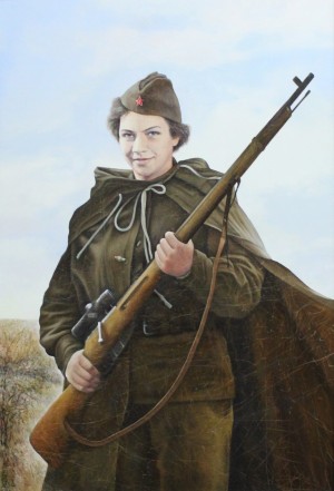 Картина «Снайпер». Портрет Героя Советского Союза Натальи Ковшовой